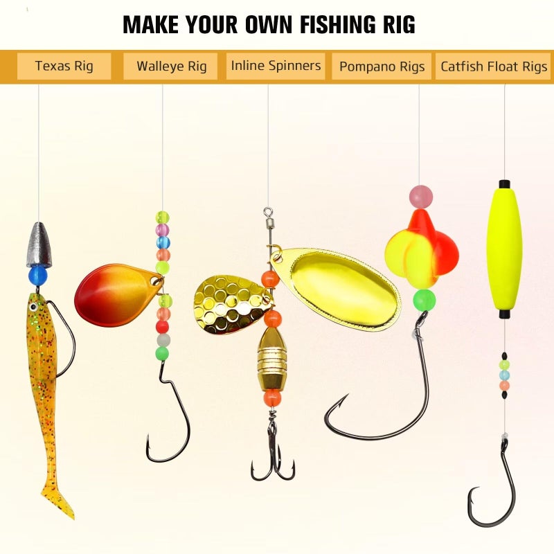 Dovesun Fishing Beads Assorted Beads Fishing Bait Eggs 10 Colors A-Glow in Dark 0.32in(250pcs) - Image 3